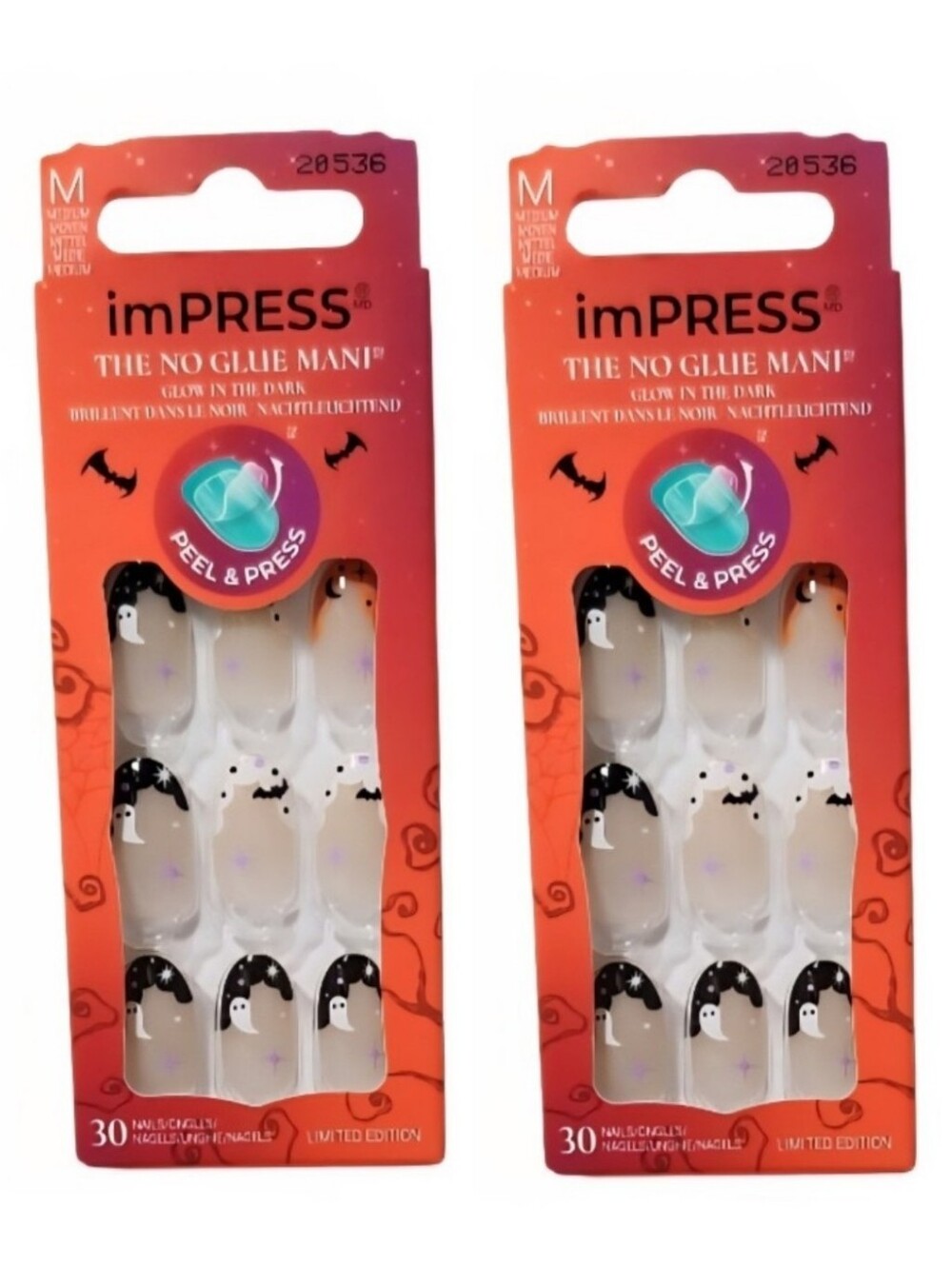 KISS imPRESS Halloween Press On Nails ‘The Creeps’ Multicolored 2 Sets Medium